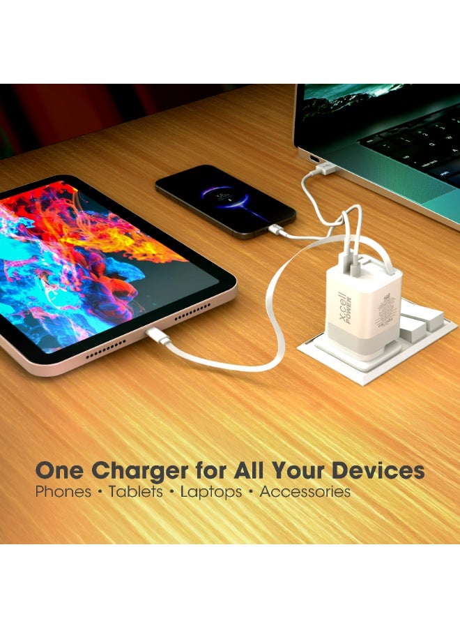 Xcell 45W GaN II USB-C Fast Charger with 65cm Retractable Cable, 3-Port Fast Charging (2 USB-C PD + USB-A QC 3.0), PPS Support, Compact Wall Charger for iPhone 16/17, Samsung & USB-C Devices, Black - Image 5